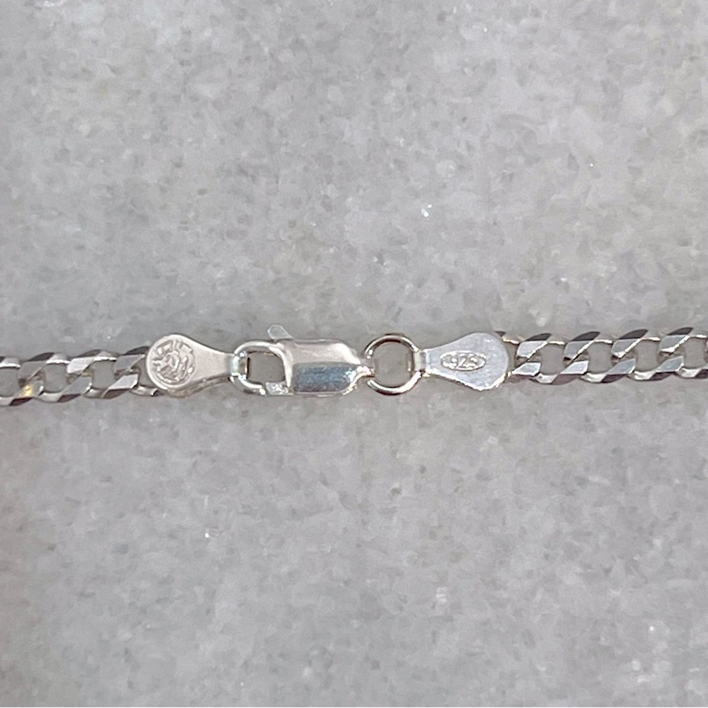 Sterling Silver 20” Italian Flat Curb Chain - Picture 7 of 9